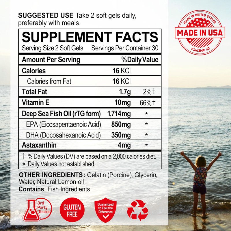 NANOWELL Red Omega-3 with Astaxanthin, DHA & EPA - Immune