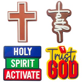 Leverzo 12 Christian Shoe Charms Accessories & Pins – Gifts for Women, Teens, Girls, Boys & Adults | Jesus Shoe Charms for Bubble Slides for Church, Birthday Gift