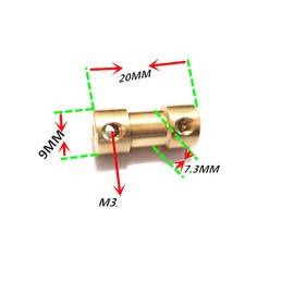 1PCS Brass Shaft Coupling 2mm to 5mm Flexible Shaft Coupling Joint Connector 20mm Length 9mm Diameter with Screws and Wrench for RC Model Motor?Brass?