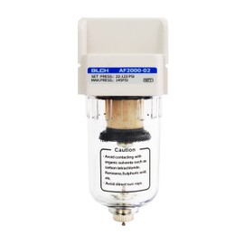 BLCH 1/4" NPT Air Line Dryer - Air Dryer for Compressor,Compressed Air Dryer Air Drying System AF2000-02Z Manual Drain Poly Bowl 0-160 PSI 5μm