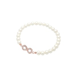 Elli Women's 925 Sterling Silver Crystals Strand Infinity Pearl Wristwear Bracelets