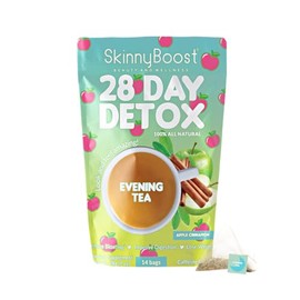 Skinny Boost Evening Detox Tea-APPLE CINNAMON -14 Tea Bags Total, Supports Detox and Cleanse, Reduce Bloating, 100% All Natural, Vegan, Non GMO