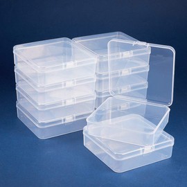 BENECREAT Oblong Storage Container, Big Clear Plastic Storage Container Box With Lid for Items, Beads, Pills, Herbs, Small Beads, Jewellery Accessories