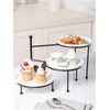 Kanwone 3 Tiered Serving Stand with White Porcelain Plates, Tiered