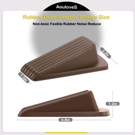 Rubber Door Stoppers for Security Wedge for Bottom of Door on Carpet, Concrete, Tile, Linoleum & Wood - Heavy Duty Door Stop Wedge Ideal for Homes&Schools&Offices&Workshops