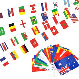 50 Stendardo della bandiera nazionale, bandiere del mondo da 15 metri, striscione appendere con bandiere del mondo, adatto per campionati di calcio, club sportivi, decorazioni per balconi esterni