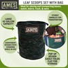 AMES Leaf Scoops Hand Rake Set with Collapsible Pop-Up Garden