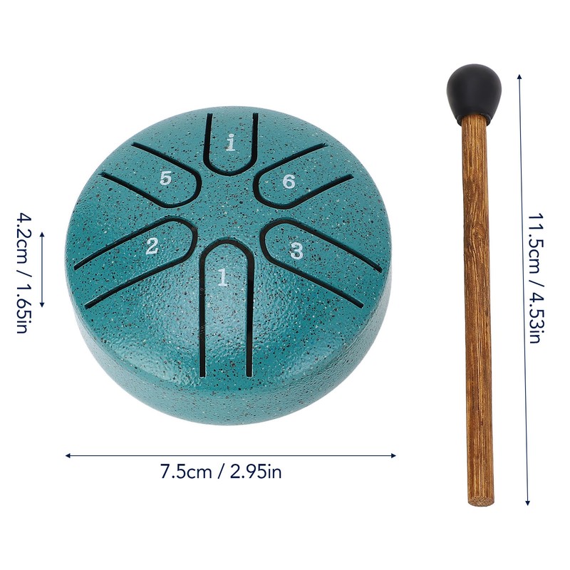 Mini Steel Tongue Drum 3 Inch 6 Notes Worry Free