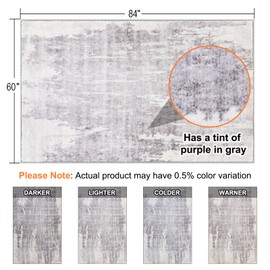 Cristgee Door Mat, Front Indoor Door Mat Faux Wool Non-Slip Entryway Rug Absorbent Abstract Throw Rug for Indoor Entrance Hallway Laundry Room, 5X7 Feet, Gray Washable