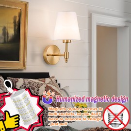 Nekhung Battery Operated Wall Sconces Set Of Two, Wireless Battery Wall Light With 10000mAh RGB Rechargeable Magnetic Bulb, Rechargeable Wall Sconce With Remote Control For Bedroom, No Electrician Required