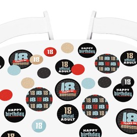 Big Dot of Happiness Boy 18th Birthday - Eighteenth Birthday Party Giant Circle Confetti - Party Decorations - Large Confetti 27 Count