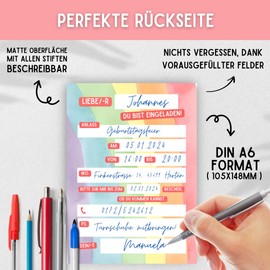 ZETTMANN® Regenbogen Einladungskarten Kindergeburtstag Mädchen & Jungen - 10er Set Einladung Einschulung - Geburtstagseinladungen (Regenbogen)