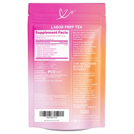 Pink Stork Labor Prep Tea, Organic Red Raspberry Leaf with Chamomile and Rosehip, Caffeine-Free, Pregnancy Must Haves, Labor and Delivery Essentials, Third Trimester Pregnancy - 15 Sachets
