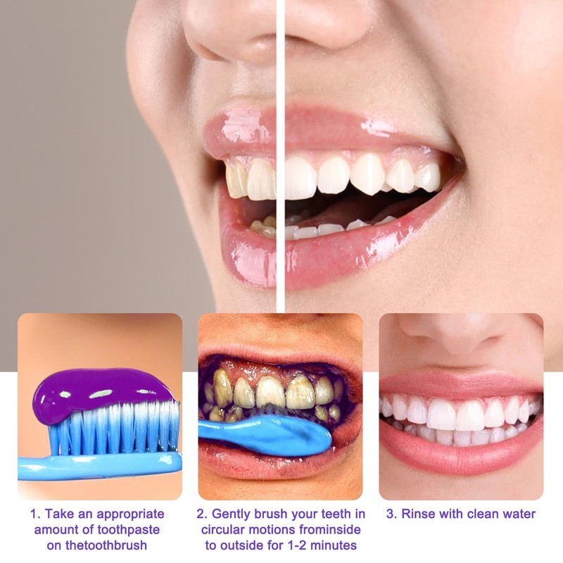 Purple Teeth Whitening Toothpaste, Purple Toothpaste, White Teeth Purple Toothpaste