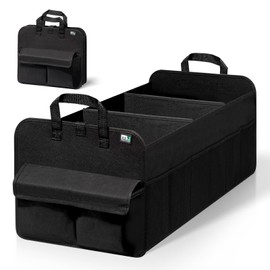 MIU COLOR Trunk Organizer for SUV, Collapsible Car Organizer, 12 Pockets Trunk Organizer for Car, Non-Slip Trunk Storage Organizer for Sedans, Van, Grocery, Large 3 Compartments 32"×13"×12"