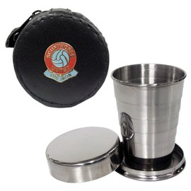 2oz Collapsible Drinking Cup with Leather Scunthorpe United Football Club Case