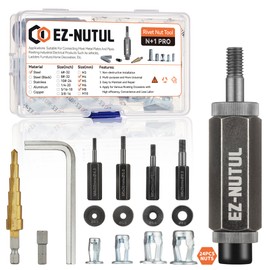 Jack nut Installation Tool Set Hand Thread Insert Jacknuts Assortment Kit for Thin Metal Plastic Polywood Pressboard Hardboard (Jack Nut Tool Assortment (1-24pcs))