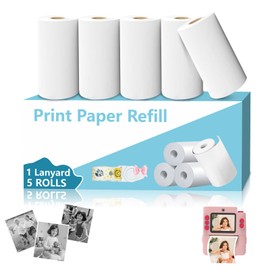 Kids Camera Thermal Paper, Instant Camera for Kids Inkless Thermal Printing Paper, 5 Rolls of Printable Camera Filler Paper Suitable for Mostly Kids Instant Print Cameras (57 mm x 25 mm)