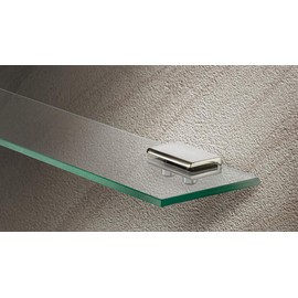 Gedotec Polished Chrome Glass Shelf Support - Wall Bracket | 1 Piece Clamp Shelf Support - Glass Shelf Support | Shelf Thickness 8-10 mm | Bracket for Shelves | Fixing - Shelf Mounting