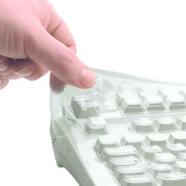CHERRY WetEx, Film de Protection Flexible pour Clavier CHERRY G83-6105, Format ISO, Protège-Clavier Fiable contre les Salissures dues aux Liquides, Poussières, Débris