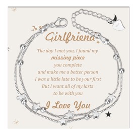 QianSiLi Valentines Gifts for Her, Cute Gifts for Girlfriend, Romantic Valentines Day Gifts for Her, Girlfriend Anniversary/Birthday/Christmas Gifts for Her-Silver 925 Bracelet for Women