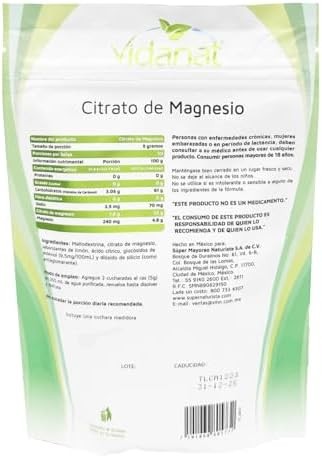 Citrato De Magnesio Limon 150gramos Vidanat