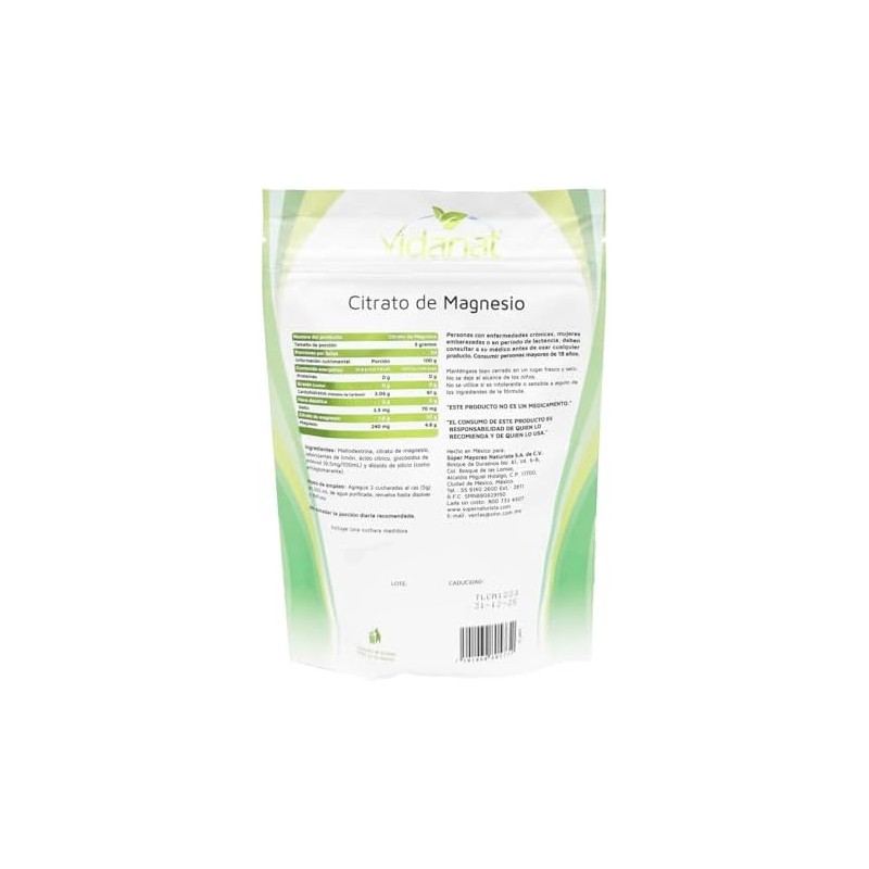 Citrato De Magnesio Limon 150gramos Vidanat