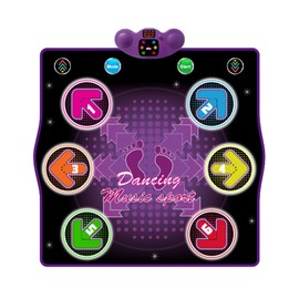 HTASKTEXEH Dance mat Toys for Kids Ages 3-12 and Adults, Electronic Dance Pad with Light-up 6-Button Connectable to Cell Phone, Musical Dance Toys with 6 Game Modes, Birthday Gift for Kids