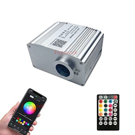 FIREWORK Bluetooth APP 10W Twinkle Fiber Optic Light Engine, Remote Control for Starlight Headliner (Not Including Fiber Optic Cable)