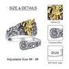 BEILIN Sunflower Bee Rings 925 Sterling Silver Spoon Ring Vintage