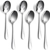 6-Piece Stainless Steel Serving Spoons Set - 3 Large Serving