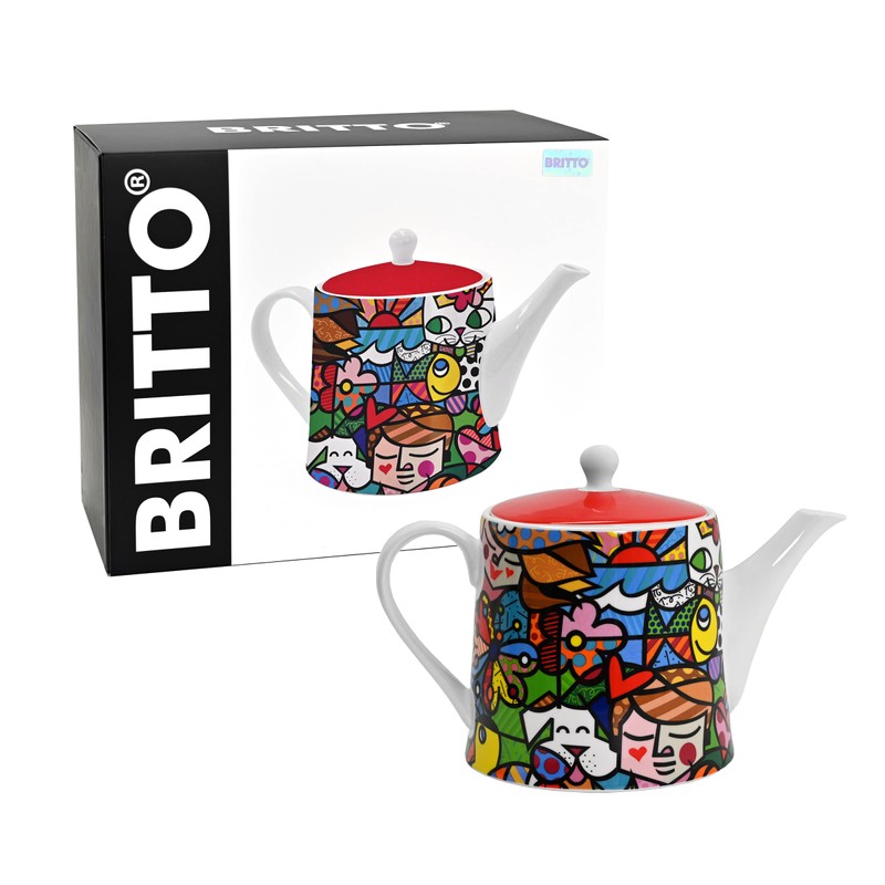 Britto Romero Bone China Coffee & Tea Pot, 28.7 oz,