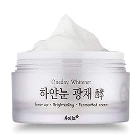 Nella Oneday Whitener, White Snow Whitening and Brightening Ferment Cream, Radiant Tone-Up, Korean Beauty, 1.76 Ounce