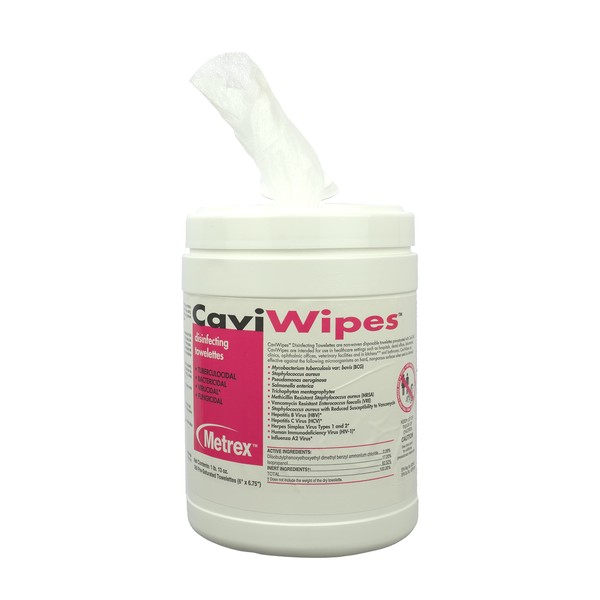 CaviWipes Metrex Disinfecting Towelettes Canister Wipes, 160 Count
