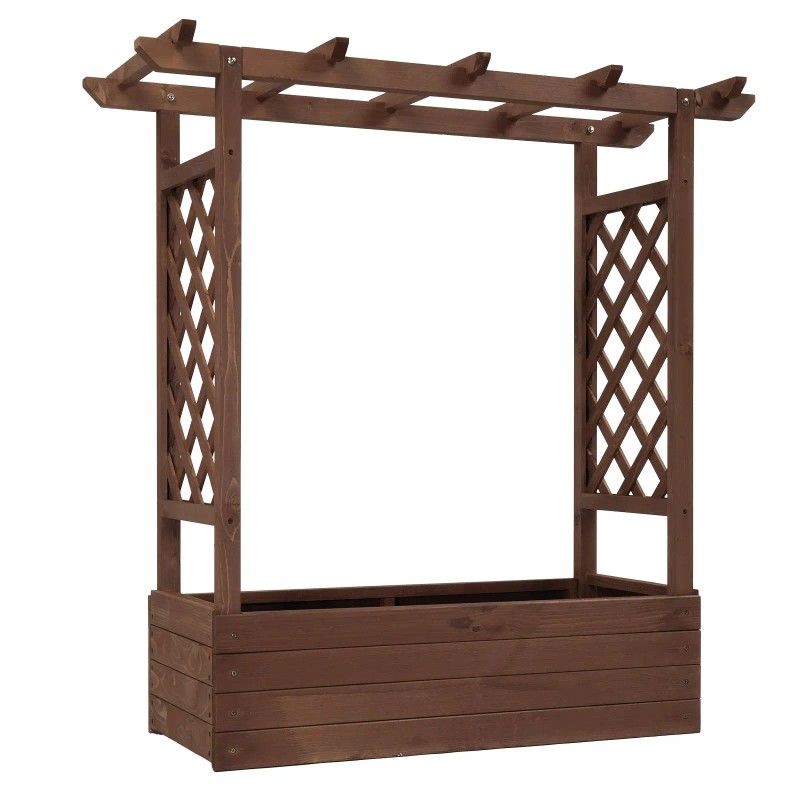 43.5*17.5*44.5 in Fir Wood Arched Lattice Raised Garden Bed with