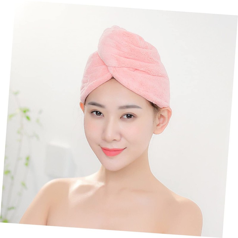 SHOWERORO Hair Turban Towel Wrap 2pcs Absorbent Coral Fleece Dry