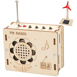 DIY FM Radio Kit and Solar Fan Kit, Electronic Science Project with PCB, Speaker, Case, Assembly Tools
