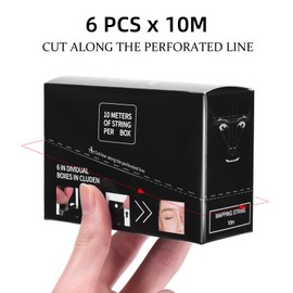 ATOMUS Eyebrow Mapping String, 6 Pieces Pre Dyed 10M Microblading String for Eyebrow Marking Measuring Cord for Eyebrow Makeup (Black)