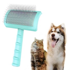 TinyPoint Large Slicker Brush for Dogs,Cats,Extra Long Pin Shedding Brush for Long Haired Dog,Cat, Pet Grooming Wire Brush for Thick Undercoat Curly Hair,25mm(1"),Green