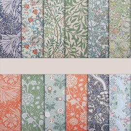 Scrapbook Paper 12x12 - William Morris Floral Pattern Scrapbook Paper Double-Sided Vintage Patterned Decorative Craft Paper for Card Making Photo Album Journal DIY Craft,12 Designs 24 Sheets…