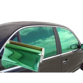 JNK NETWORKS Reflective Car Window Tint Film - One Way Window Mirror Glass Shield Automotive Tinting Sun Blocking Anti UV Heat Control for Car SUV Truck Tractor Boat House Green 20 Inches x 10 Feet