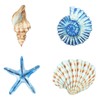 Yookeer 4 Pcs Beach Wall Decor Seashell Starfish Bathroom Decor