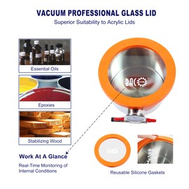 BACOENG 1.5 Gallon 3.6 CFM Tempered Glass Lid Vacuum Chamber with Pump, Degassing Chamber Kit for Stabilizing Wood, Degassing Silicones, Epoxies