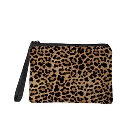 TOADDMOS Brown Leopard Animal Print Small Coin Purse,Wild Cheetah Change Purse Pouch Mini Wallet Coin Bag with Zipper for Women