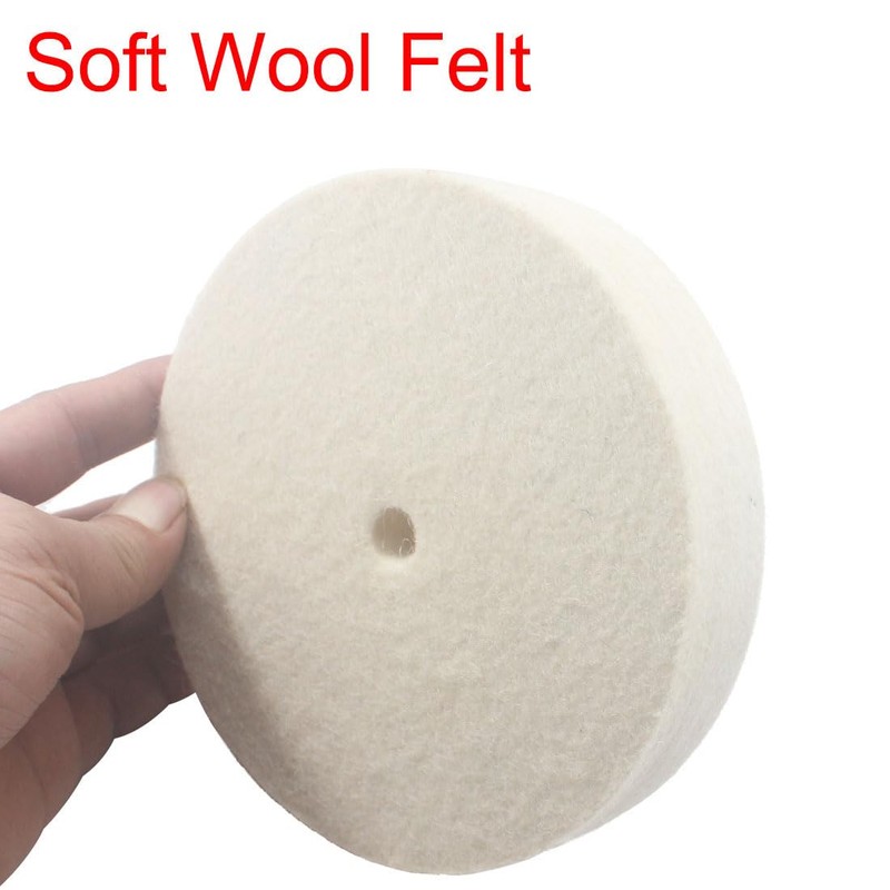 JUNLIXN 8 Inch Soft Wool Buffing Wheel - 5/8 Inch