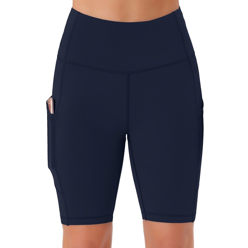 Persit Women's Short Leggings, Opaque Cycling Shorts with Pockets, navy