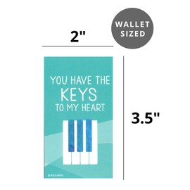 Nerdy Words Mini Music Piano Instrument Theme Valentines (Wallet-Sized Cards with Tiny Envelopes) for Valentine's Day (Set of 32)