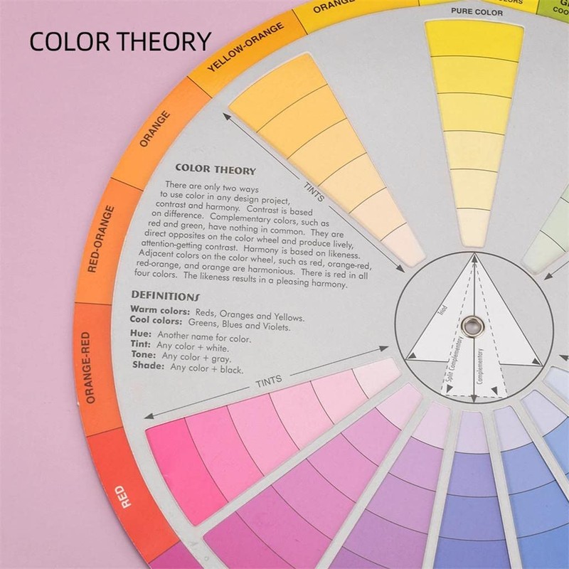 zalati Color Wheel Two Side Color Mixing Learning Guide for