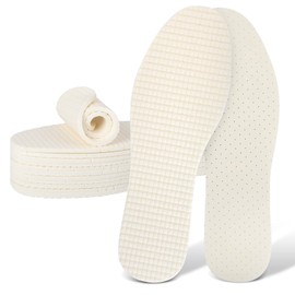 7 pares de plantillas de zapatos descalzos, inserciones transpirables para zapatos, plantillas de espuma de látex, lavables y cortables, plantillas de repuesto para hombres 4-10 mujeres 5-11, 6 pares blanco