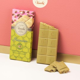 Venchi - Pistachio Gourmet Chocolate Bar - White Chocolate and Pistachio Paste Cream Bar, 3.53 oz - Gluten Free